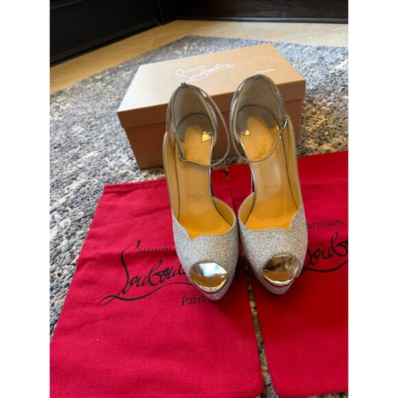 CHRISTHIAN LOUBOUTIN Round chick alta 150 silver glitter - Picture 10 of 11